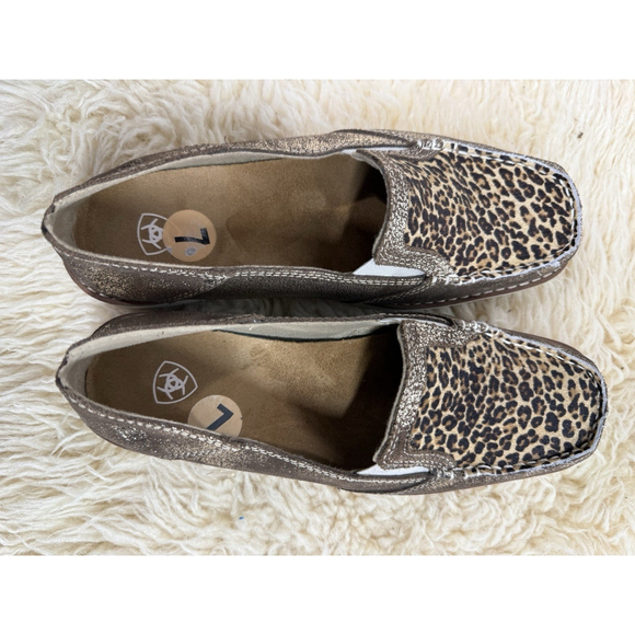 Ariat Ladies Sparkle Leopard Print Hair On Hide Cruiser Shoes US 7 EU 37.5 Slip - Picture 9 of 13